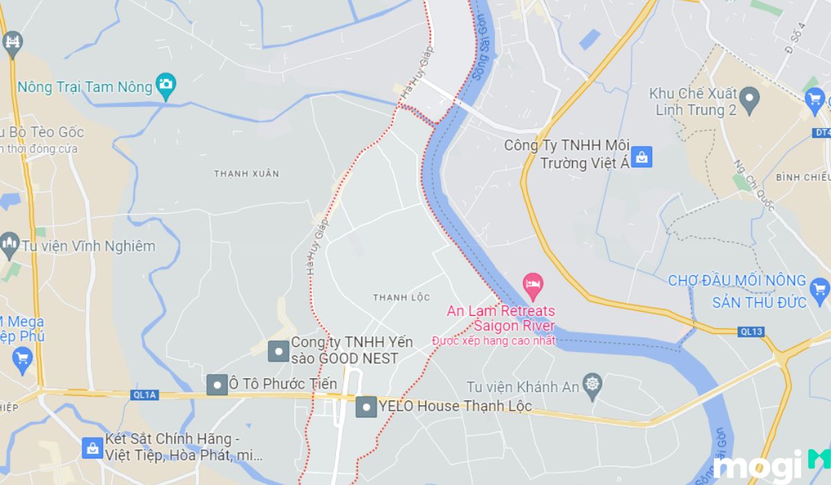Vị trí bán nhà mặt tiền phường Thạnh Lộc quận 12