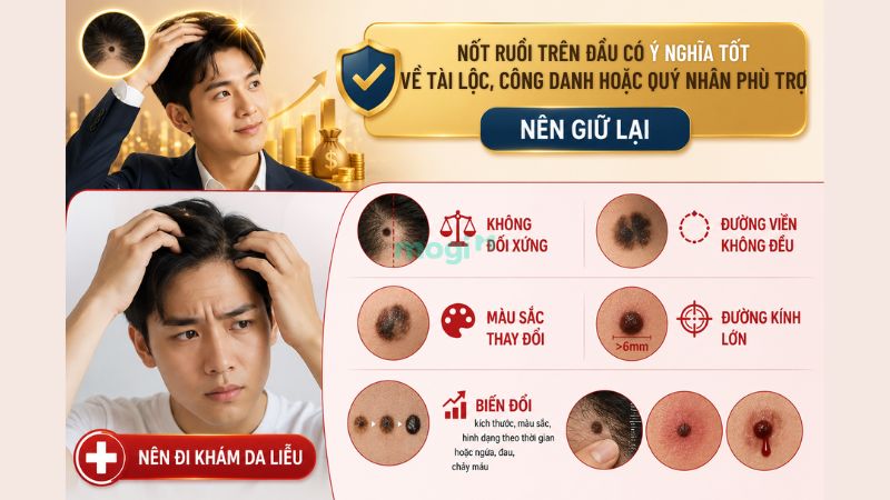 Trường hợp nên giữ lại hoặc tẩy nốt ruồi trên đầu