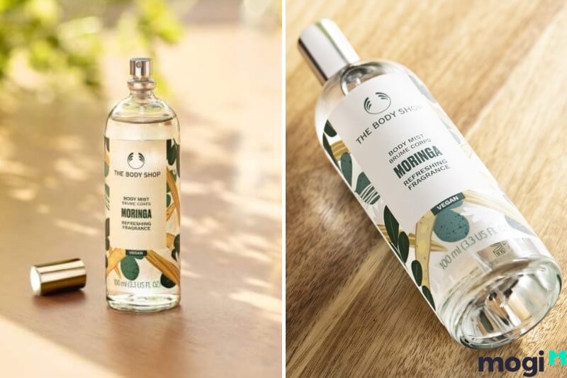 Body Mist Moringa với mùi hương thuần chay.