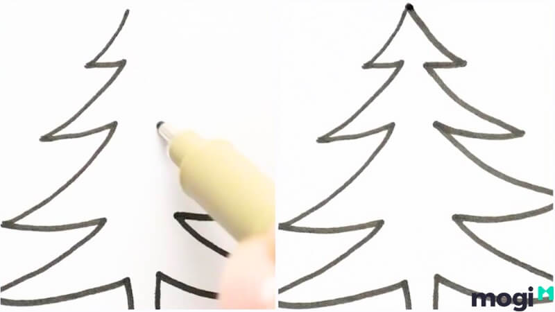 Vẽ cây thông từ những góc nhỏ