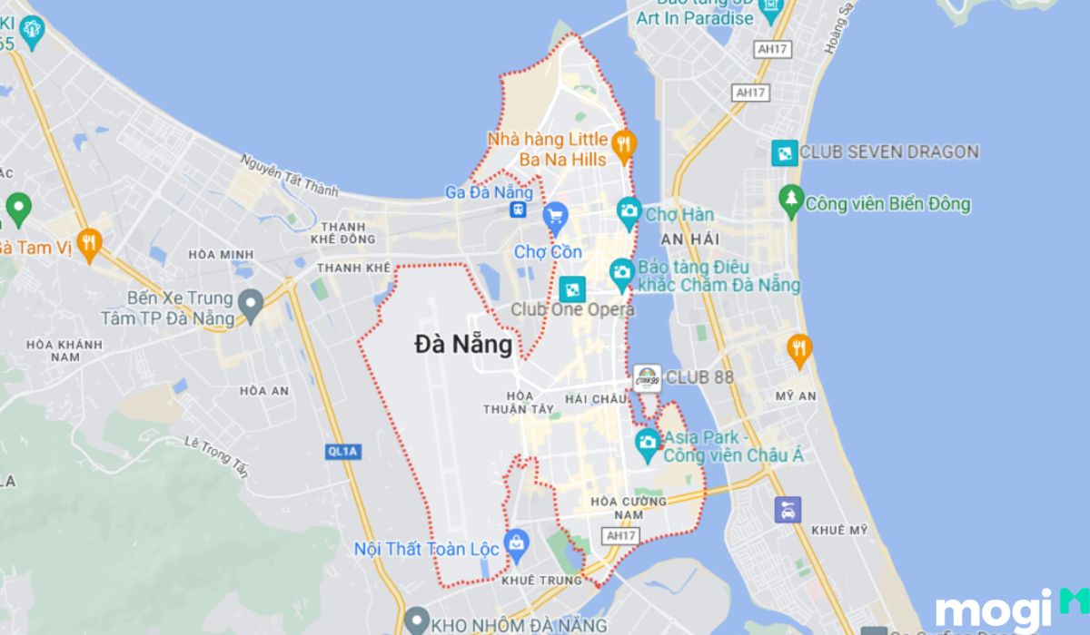 Vị trí địa lý quận Hải Châu, Đà Nẵng