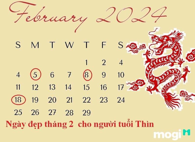 Ngày đẹp tháng 2 năm 2024 cho người tuổi Thìn