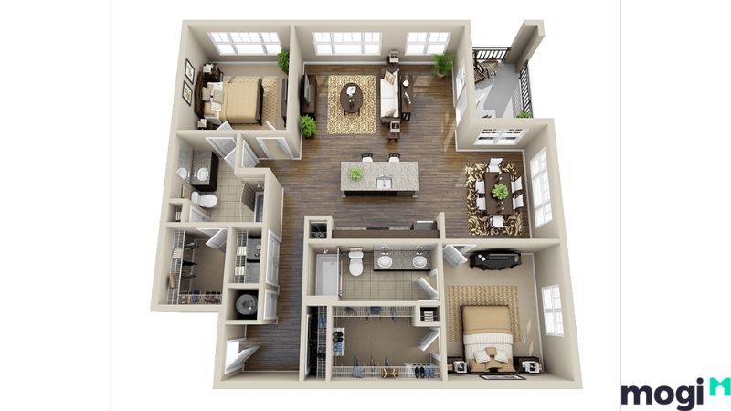 Tham khảo một số mẫu thiết kế nội thất chung cư 70m2 đẹp