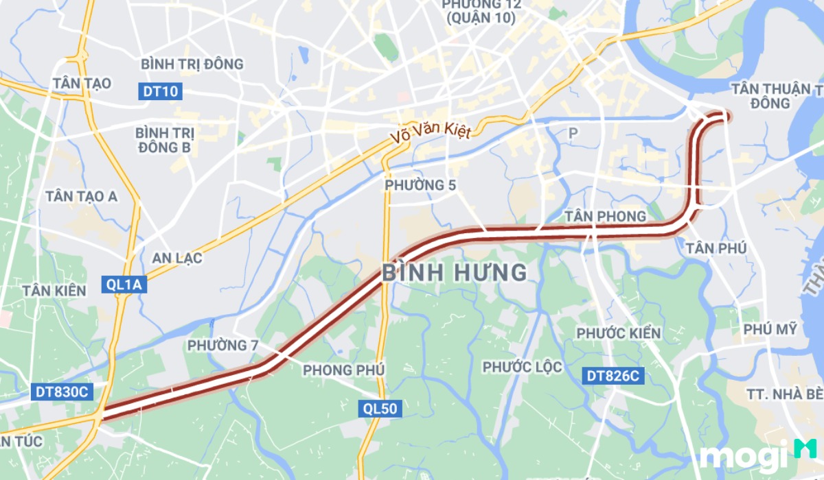 Bản đồ đường Nguyễn Văn Linh