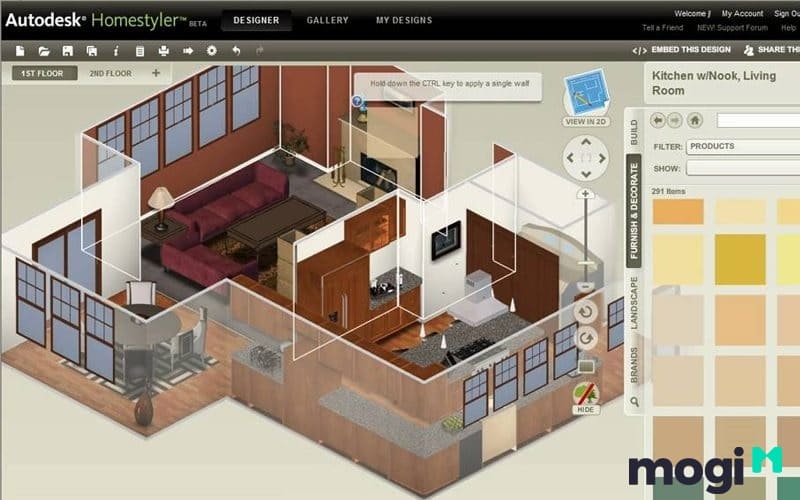 Phần mềm thiết kế nội thất Homestyler