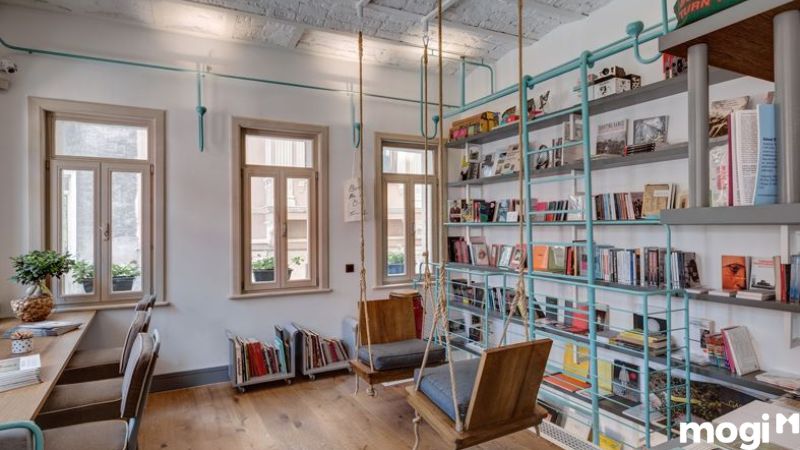 mẫu thiết kế nội thất quán cafe sách