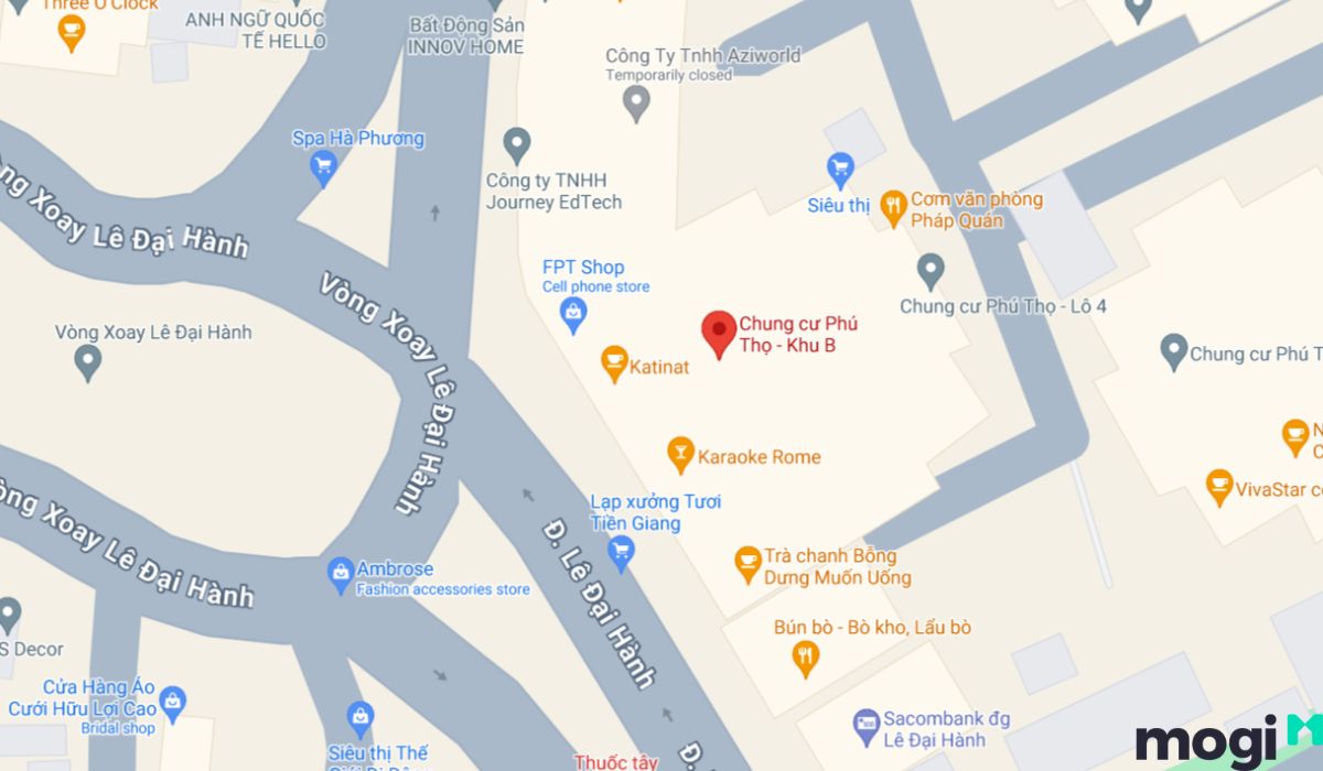 Vị trí của chung cư Phú Thọ