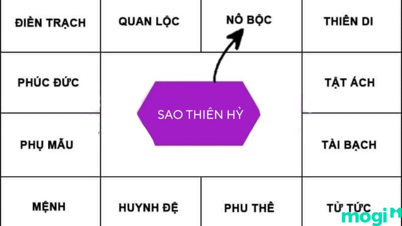 Sao Thiên Hỷ tại cung Nô Bộc