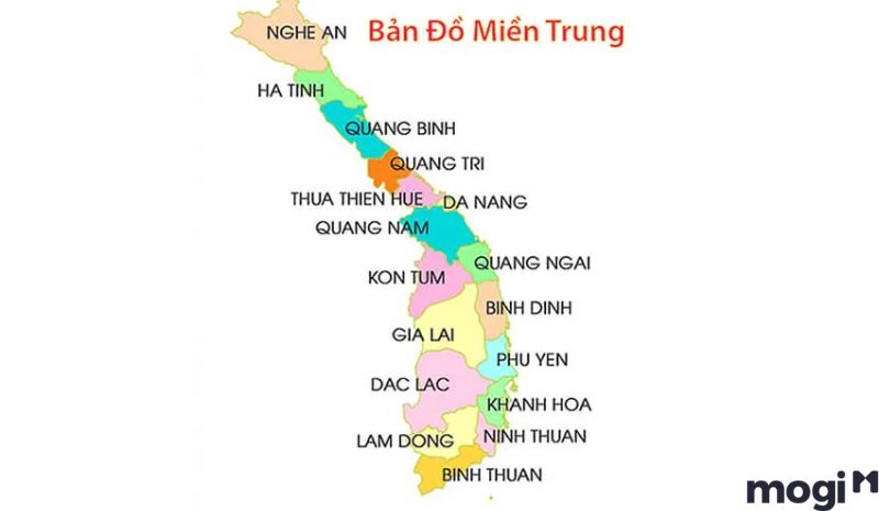 Bản đồ các tỉnh miền Trung Việt Nam