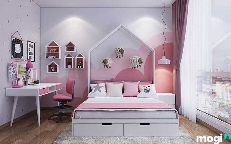 phòng ngủ bé gái theo phong cách đáng yêu