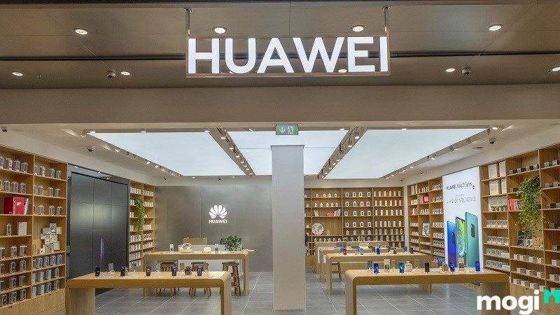 Thiết kế cửa hàng điện thoại nhỏ hãng Huawei