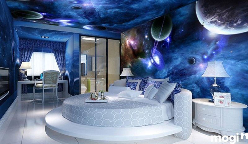Phòng ngủ bé trai chủ đề vũ trụ