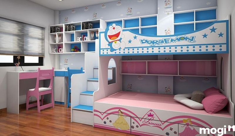 Thiết kế phòng ngủ chung cho bé trai và bé gái