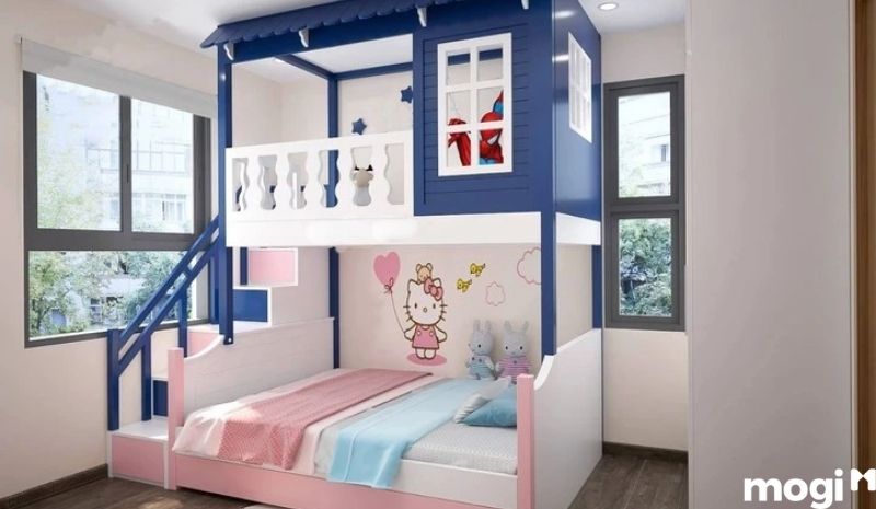 Thiết kế phòng ngủ chung cho bé trai và bé gái