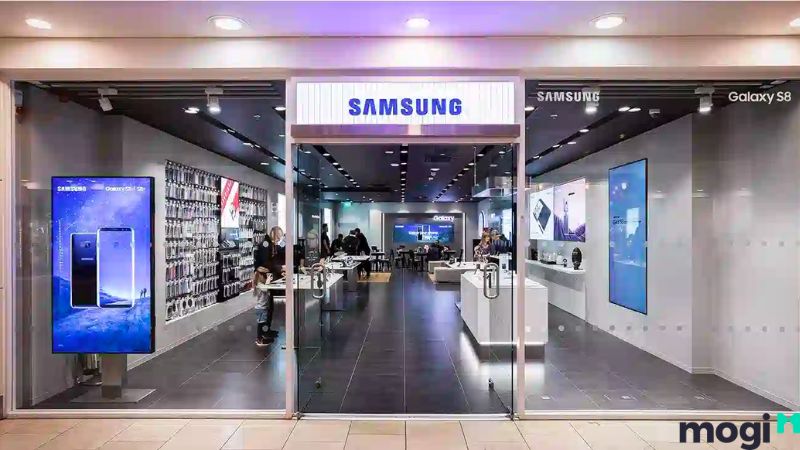 Thiết kế cửa hàng điện thoại nhỏ hãng Samsung