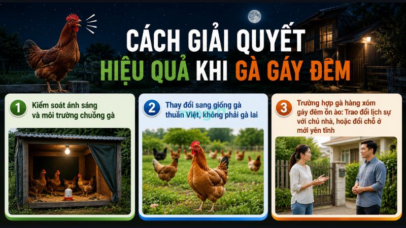 Gà gáy đêm: Điềm báo theo giờ, cách giải quyết theo tâm linh và khoa học 11 3 cách giải quyết hiệu quả khi gà gáy đêm