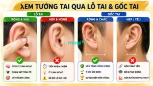 Xem tướng tai qua Phong môn (Lỗ tai) và Nhĩ căn (Gốc tai)