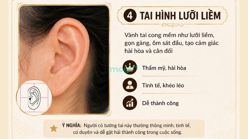 Ý nghĩa tướng tai lưỡi liềm