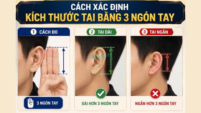 Cách xác định tai dài hay ngắn bằng 3 ngón tay