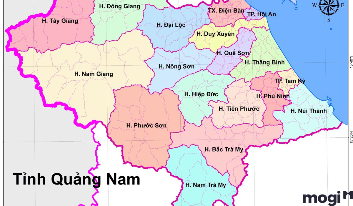 Đơn vị hành chính và diện tích Quảng Nam