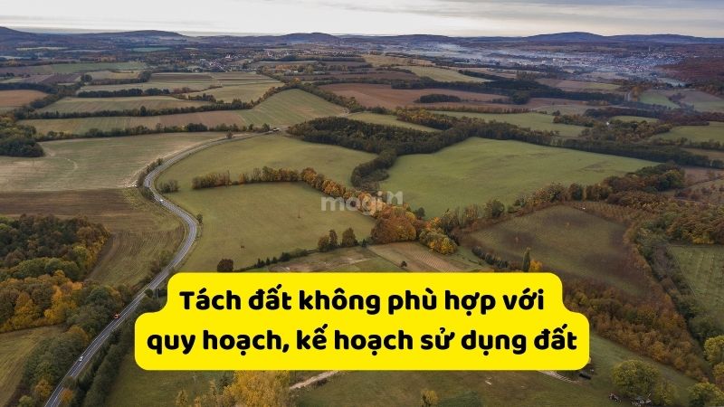 Các trường hợp không được tách thửa đất - Tách đất không phù hợp với quy hoạch, kế hoạch sử dụng đất