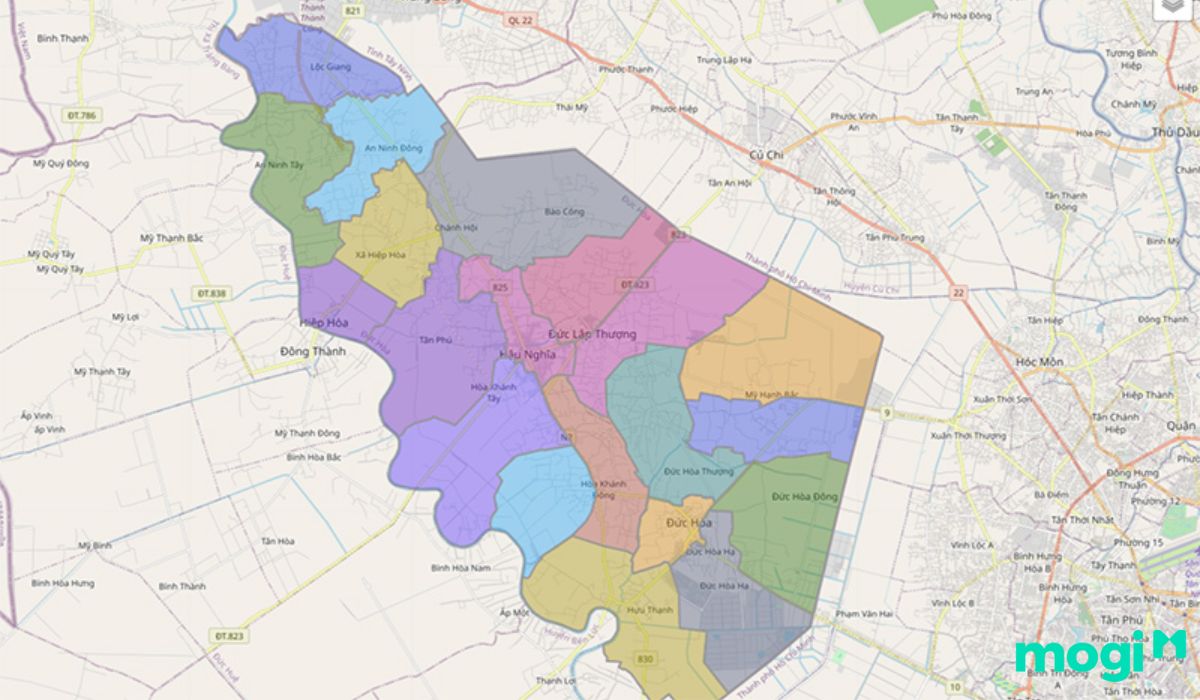 Bản đồ huyện Đức Hoà