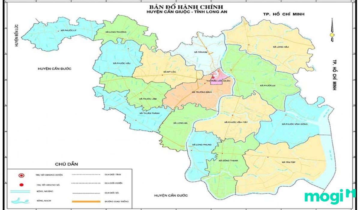 Bản đồ hành chính huyện Cần Giuộc 