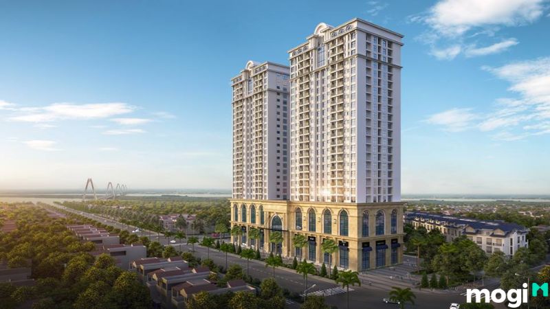 Mặt trước chung cư hồ Tây Residence