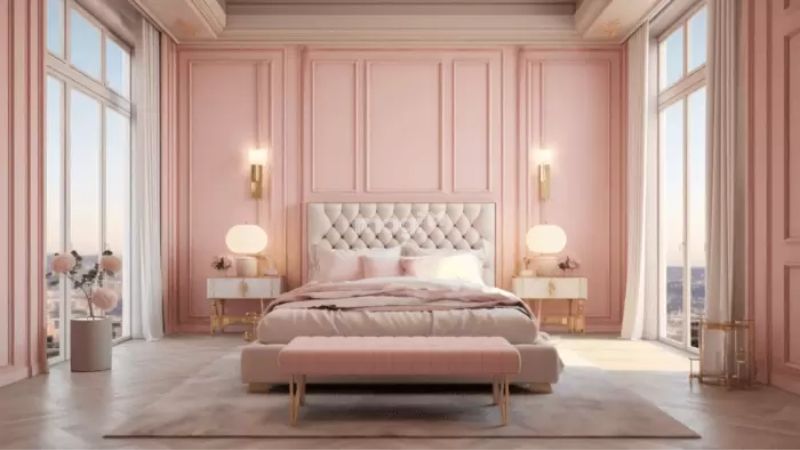 Mệnh Hoả sơn nhà màu hồng giúp giảm bớt đi căng thẳng