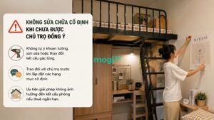 Không sửa chữa cố định khi chưa được chủ trọ đồng ý