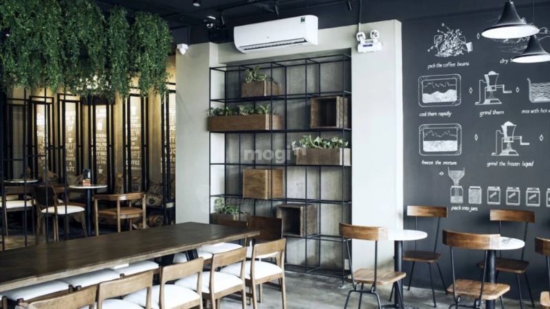Thiết kế tường quán cafe hiện đại, sang trọng