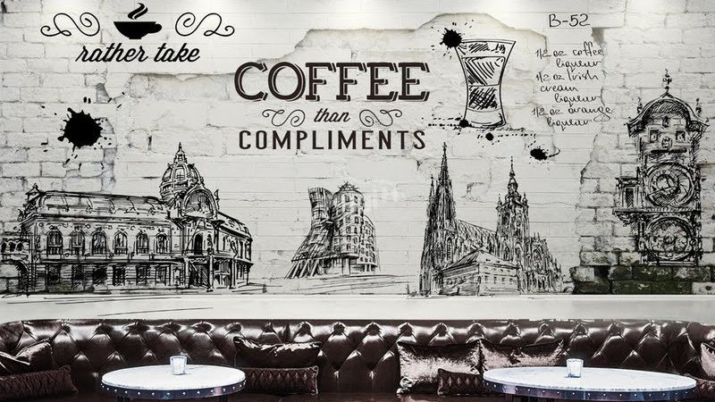 Sử dụng giấy dán tường để trang trí quán cafe