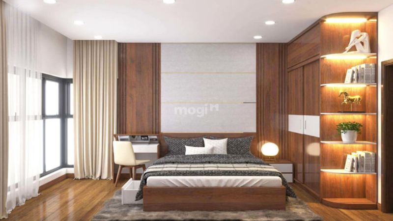 Decor phòng ngủ với chất liệu từ  gỗ sang trọng