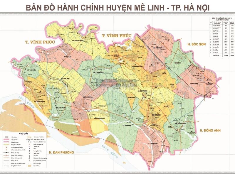 Huyện Mê Linh nằm ở phía Bắc thủ đô Hà Nội, cách trung tâm thành phố khoảng 30km