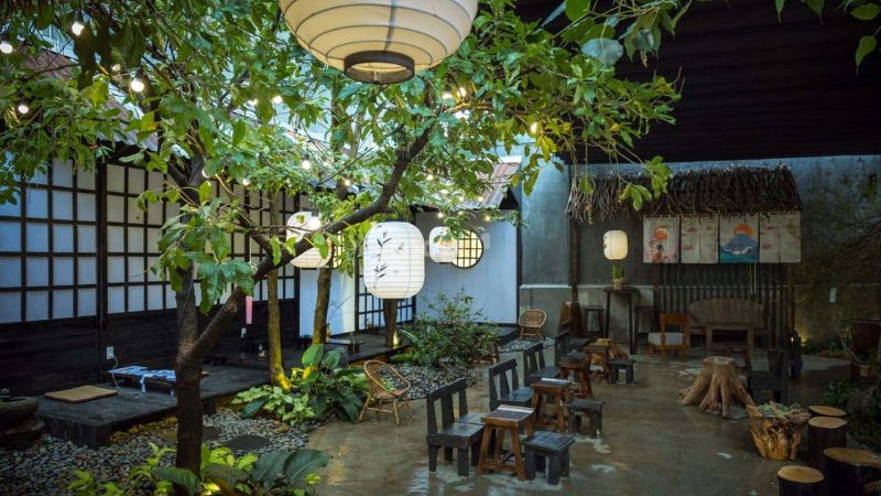 Thiết kế quán cafe sân vườn theo phong cách Nhật Bản 