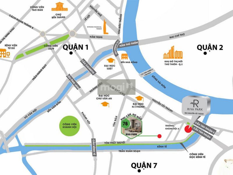 Căn hộ Riva Park có vị trí đắc địa