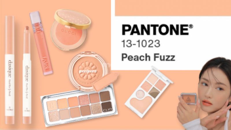 Gam màu Peach Fuzz chuẩn xu hướng make up 2024