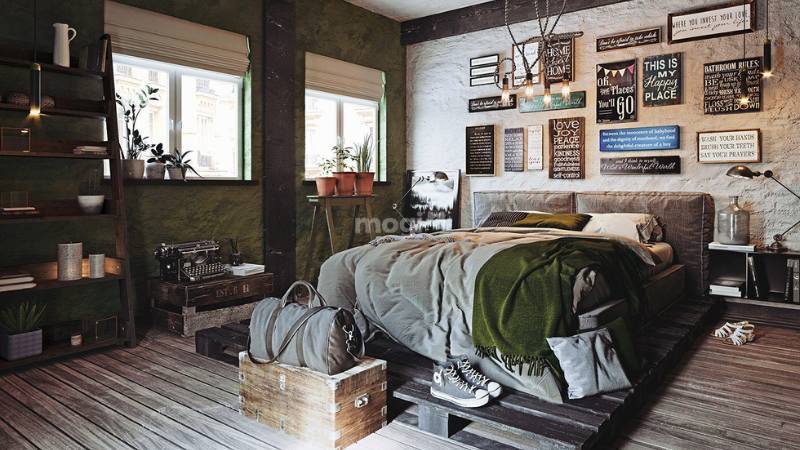 Chất liệu gỗ thường được sử dụng khi thiết kế phòng ngủ cho nữ phong cách vintage
