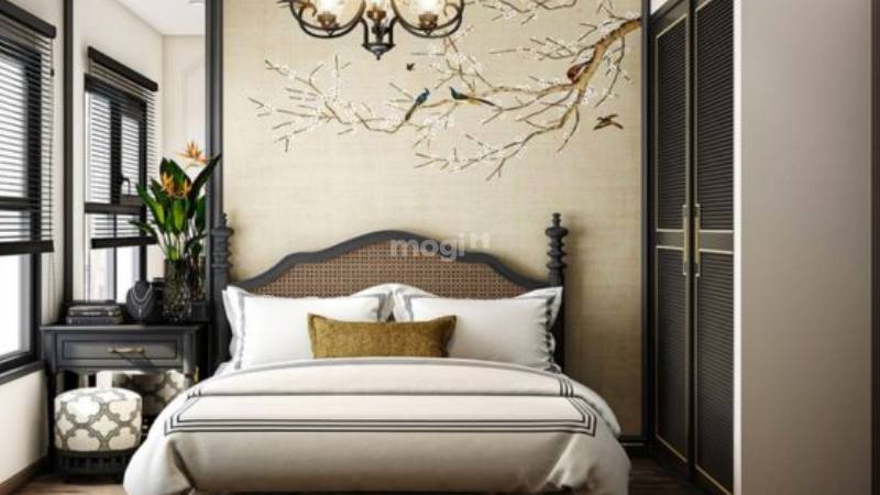 Phong cách Indochine trong thiết kế phòng ngủ cho nữ