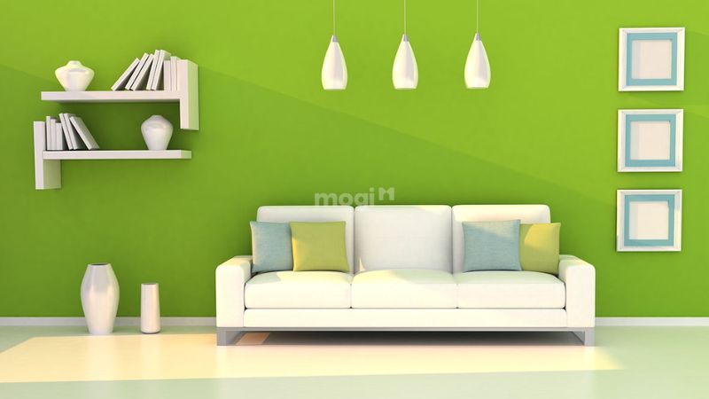 Mệnh Mộc sơn nhà màu gì? Màu sơn xanh lá phối hợp cùng nội thất tạo nên điểm nhấn độc đáo