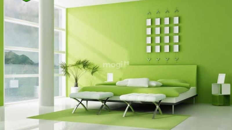 Mệnh Mộc sơn nhà màu gì? Phòng ngủ màu xanh lá tạo nên sự thư giãn và nhẹ nhàng