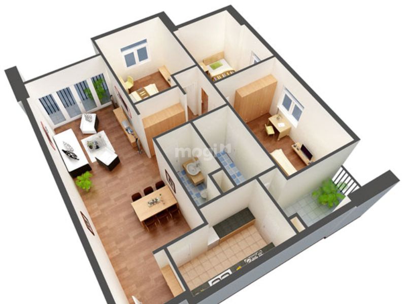 Căn hộ 3 phòng ngủ