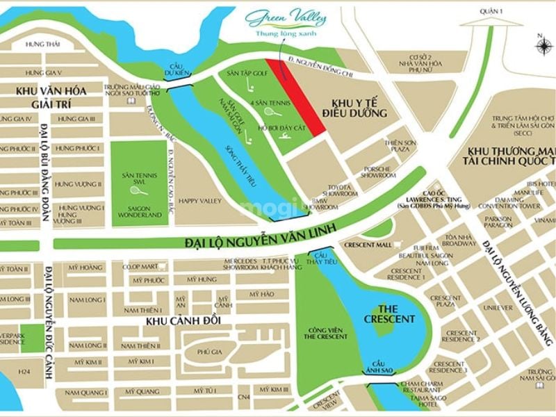 Tiện ích nội khu và ngoại khu chung cư Green Valley rất đa dạng