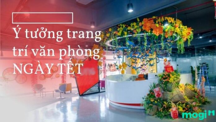 Mẫu trang trí tết văn phòng