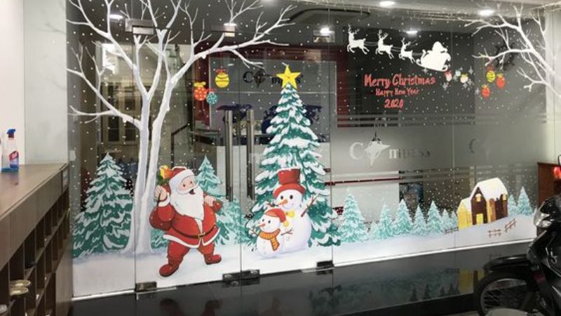 Decal 2 mặt trang trí noel