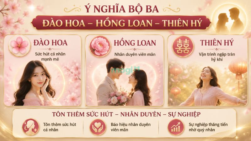 Sao Thiên Hỷ: Luận giải ý nghĩa tử vi tại các cung & Cách duy trì cát khí 10 Tổng quan ý nghĩa cát lành của bộ ba Đào Hoa – Hồng Loan – Thiên Hỷ
