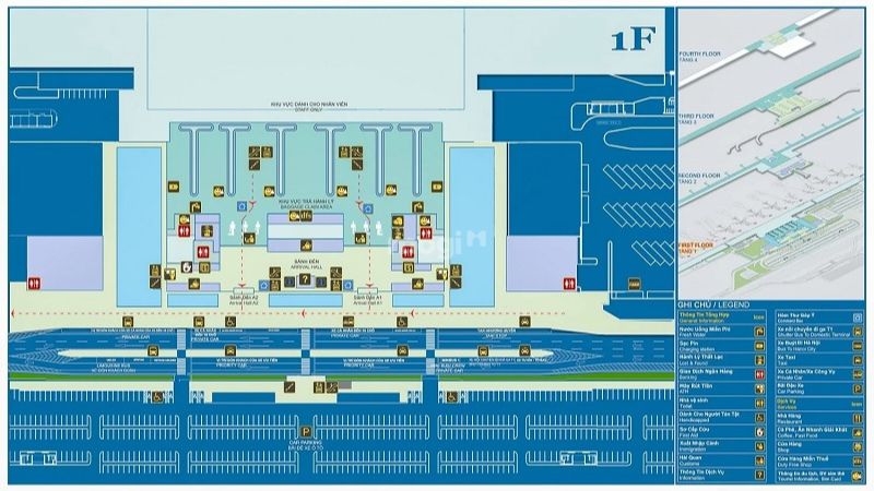 Sơ đồ tầng 1 nhà ga T2
