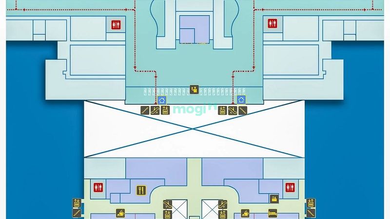 Sơ đồ tầng 2 nhà ga T2