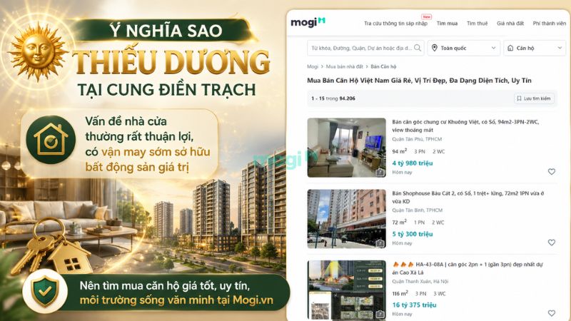Người có sao Thiếu Dương nên tìm mua căn hộ trên Mogi.vn để đưa ra quyết định phù hợp