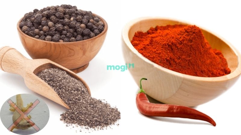 Sử dụng thực phẩm cay nồng như tiêu và ớt để diệt thằn lằn trong nhà